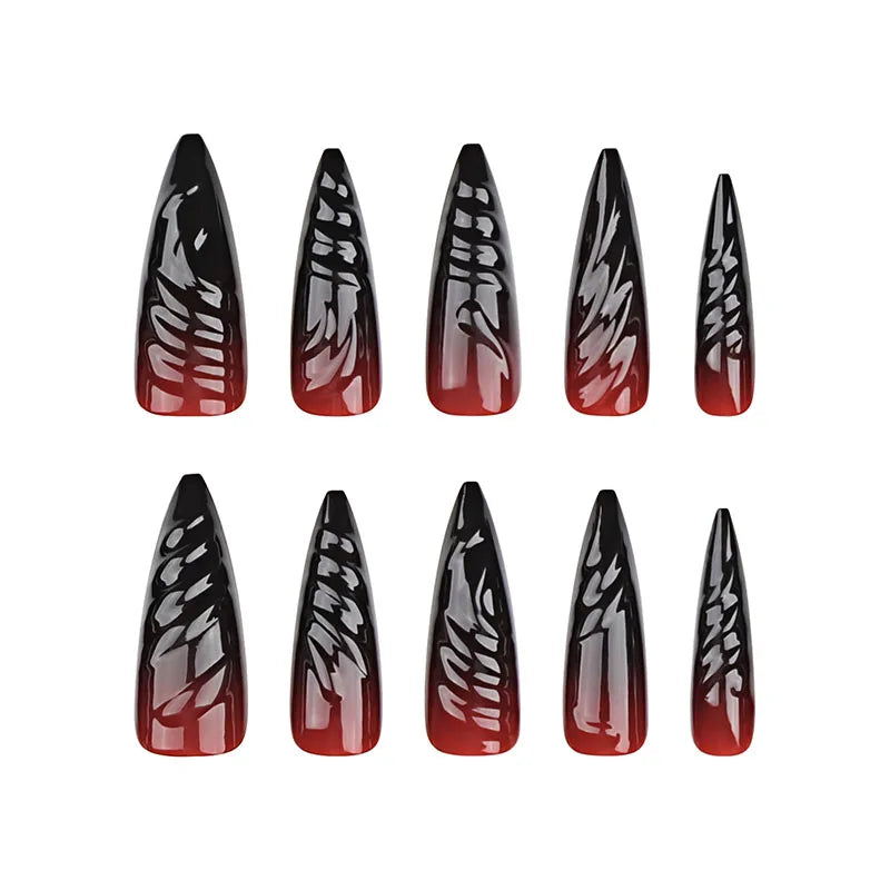 sengpan 24pcs Halloween 3D Three Dimensional False Nails Blending Nail Art Press On Nails For Women and Girls Nail Art Salon wholesale