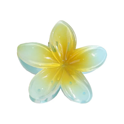 Lianfudai New Gradient Large Flower Acrylic Hair Clip for Women Sweet Hairpins Hair Claws Crab Clamp Barrettes Hawaiian Hair Accessories