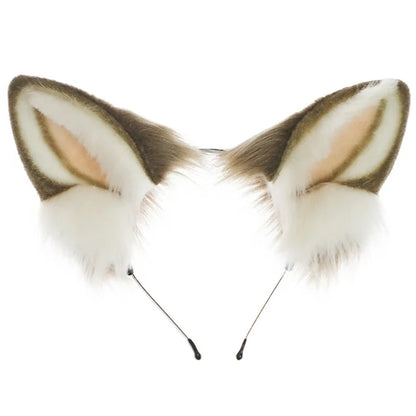 sengpan Handmade Faux Fur Plush Cat Deer Ear Headband Women Cartoon Cosplay Costume Ears Hair Hoop Halloween Party Role Play Hairband