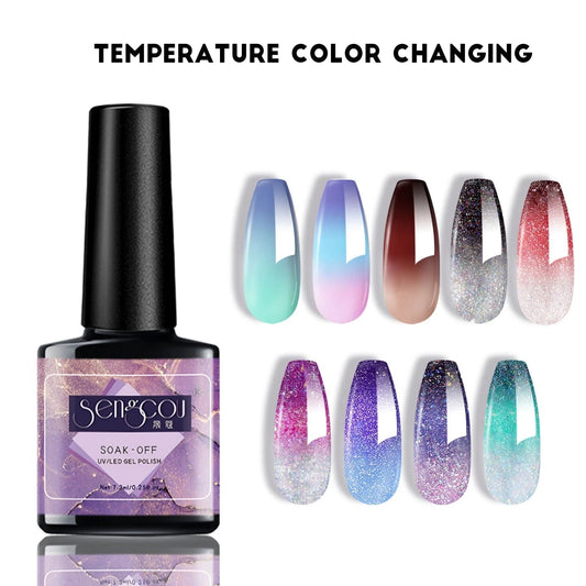 sengpan 7.3ml Thermal Gel Polish More Colors Temperature Color Changing Glitter UV Gel Varnish Soak Off UV LED Gel Lacquers Nail Polish