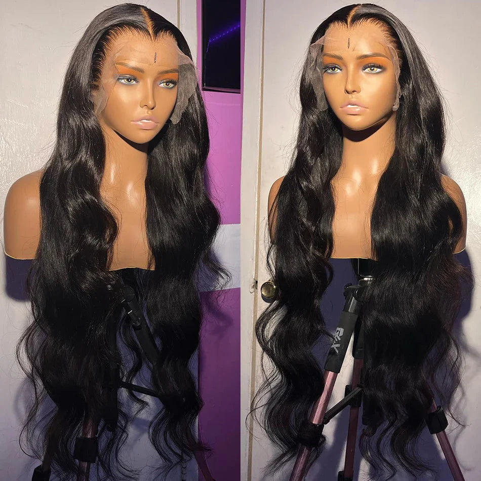 sengpan Body Wave 13x4 Lace Front Human Hair Wigs 34inch Brazilian Remy Transparent Lace Closure Wig For Women Lace Frontal Wig