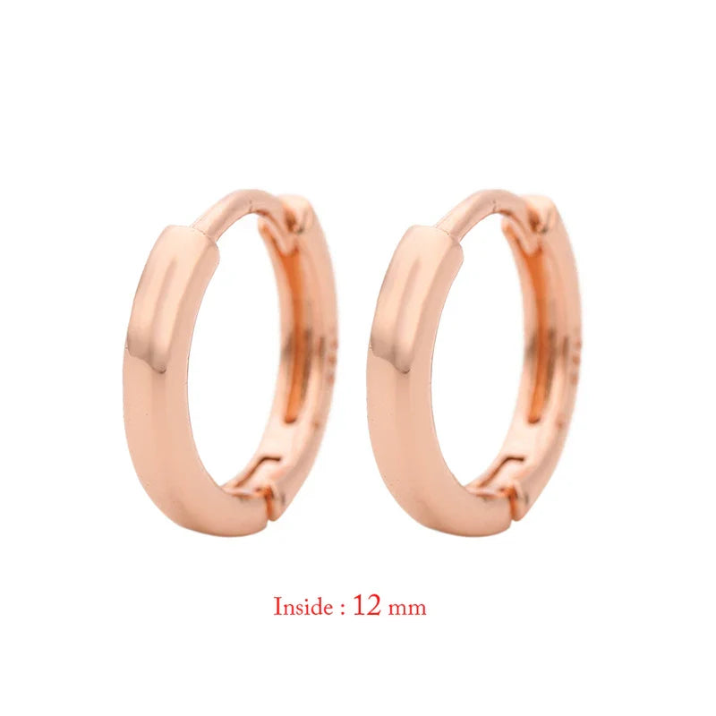 sengpan 1Pair Single Minimal Gold Color Tiny Cartilage Hoop Earrings Stainless Steel Trendy Glossy Small Huggie Earring Piercing Jewelry