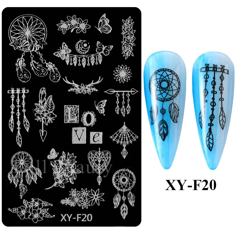 sengpan Spring Flowers Nail Stamping Plates Cherry Blossom Summer Daisy Floral Butterfly DIY Nail Design Image Stamp Templates Stencil