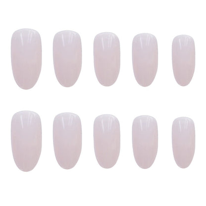 sengpan 24Pcs/Set Long Round Head Bright Solid Color Press On Acrylic Nail Art Fake Nails Finished Wearing Manicure Reusable False Nails