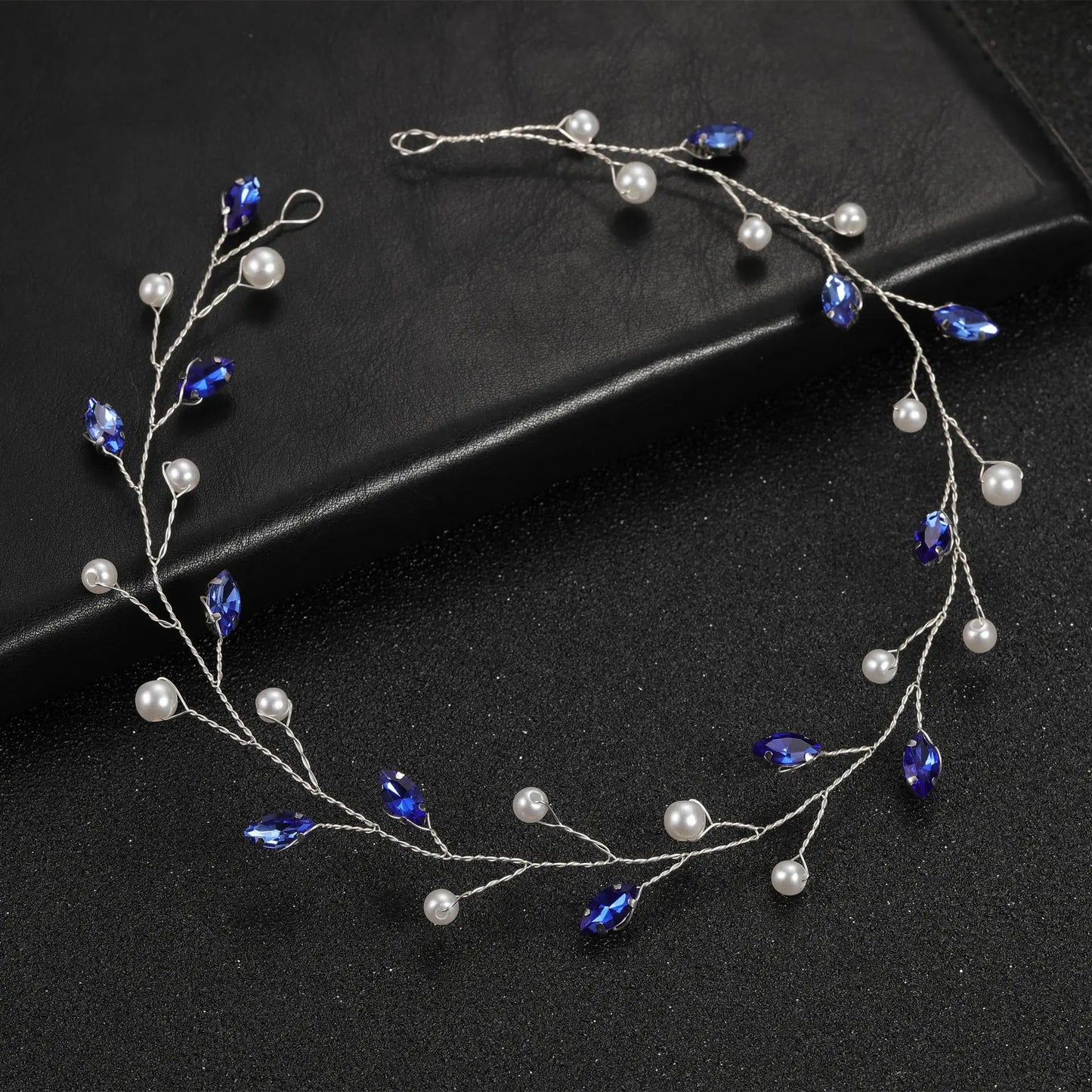 Lianfudai Elegant Women Hair Accessories Bridal Headband Crystal Pearl Hairband Head Ornament Ladies New Hair Jewelry For Wedding