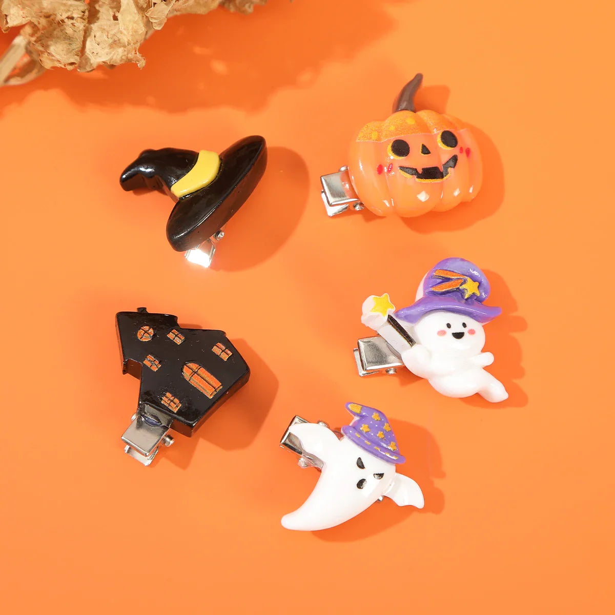 sengpan 5PCS/Set Halloween Girl Hair Clips Ghost Witch Hat Pumpkin Hairpin Barrettes Women Hair Accessories for Child Hairclip