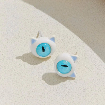 sengpan Korean Fashion Cute Cat Monster Stud Earrings for Women Girls Kids One-eyed Unusual Earring Gothic Halloween Y2k Anime Jewelry