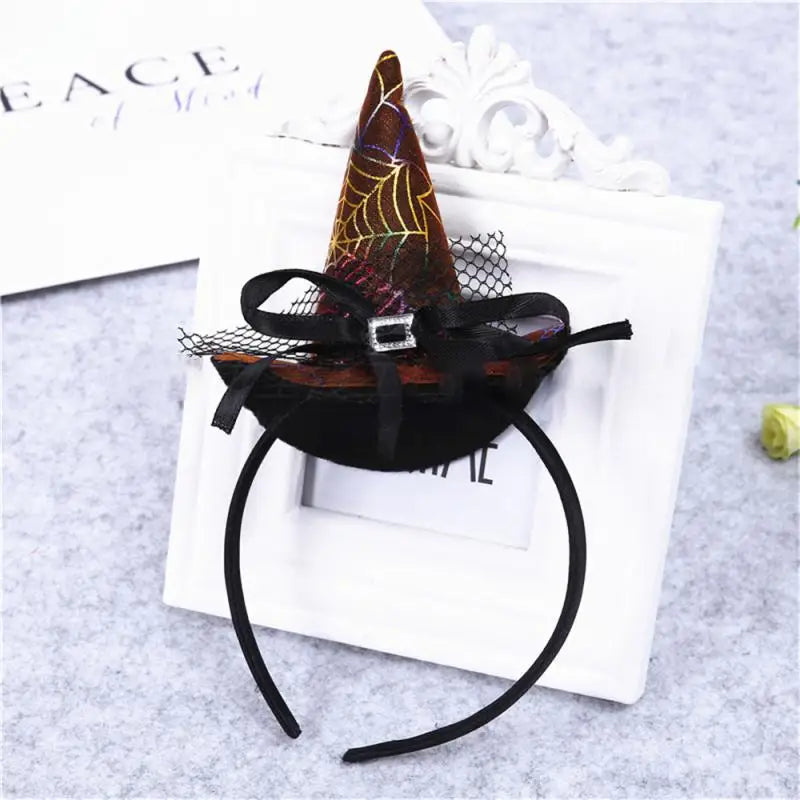 sengpan Witch Hat Hairbands Halloween Headwear Decoration For Children Girl Women Pumpkin Ghost Hair Accessories Cosplay Party Gifts