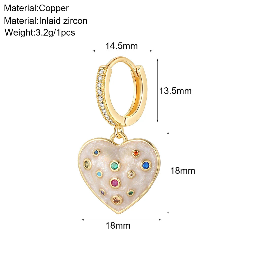 sengpan Cute Heart Angle Hoop Earrings for Women Evil Blue Eye New In Korean Earring Gold Color Free Shipping Woman's Fashion Jewelry