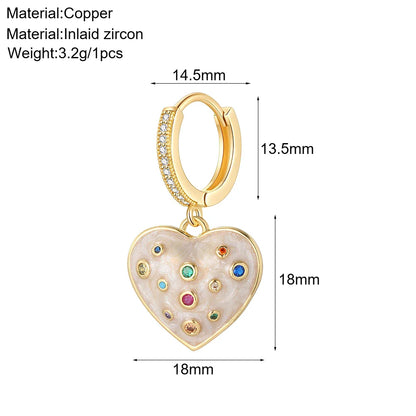 sengpan Cute Heart Angle Hoop Earrings for Women Evil Blue Eye New In Korean Earring Gold Color Free Shipping Woman's Fashion Jewelry