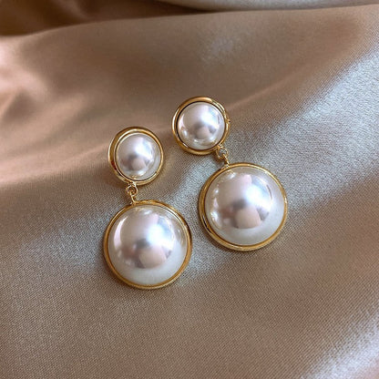 sengpan gifts for her Gold Pearl Stud Earrings For Woman Korean Fashion Mermaid Bowknot Bee Heart Long Jewelry Wedding Girl's Sweet Accessories