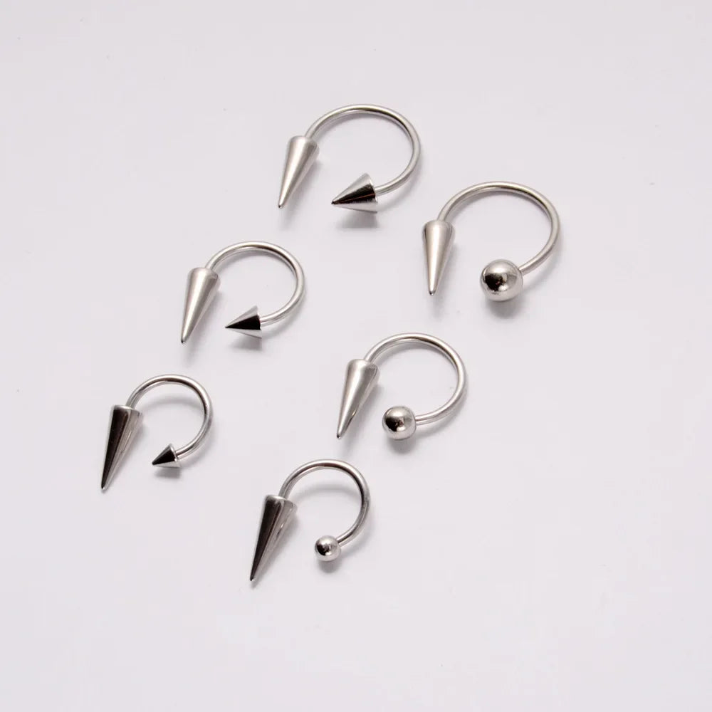 sengpan 4PCS Titanium Steel Hoop Piercing Lip Ring Goth Rivet Lip Piercing Nose Ring Lip Stud Piercing Earrings Hip Hop Body Jewelry