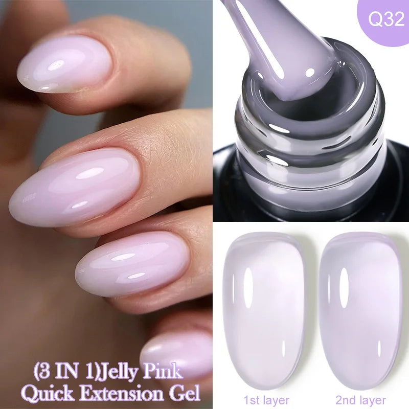 sengpan 7ML Gold Foil Quick Extension Gel Nail Polish Nude Purple Nail Flakes Vernis Semi Permanent UV Gel Nail Art Hard Gel