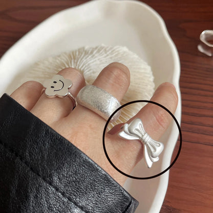 sengpan  Silver String Ring For Women Heart Jewelry Finger Open Handmade Shinning Rings Allergy For Birthday Gift