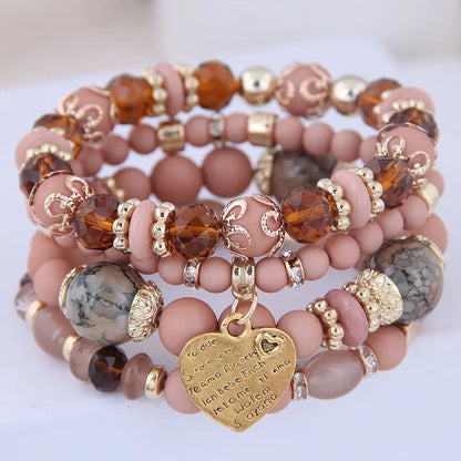 sengpan  Bohemian White Crystal Beads Strand Bracelets For Women Girls Ethnic Tree Of Life Charm Wrap Bracelet Pulseira Feminina