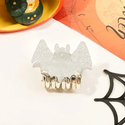 sengpan 8cm Halloween Bat Lady Hair Clip Festive Personality Funny Back of Head Hair Clip Shark Clip Cute Fashion Hair Accessory