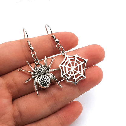 sengpan Punk Street Handsome Personality Alternative Black Spider Earstuds Exaggerate Halloween Funny Earstuds Bar Party Accessories