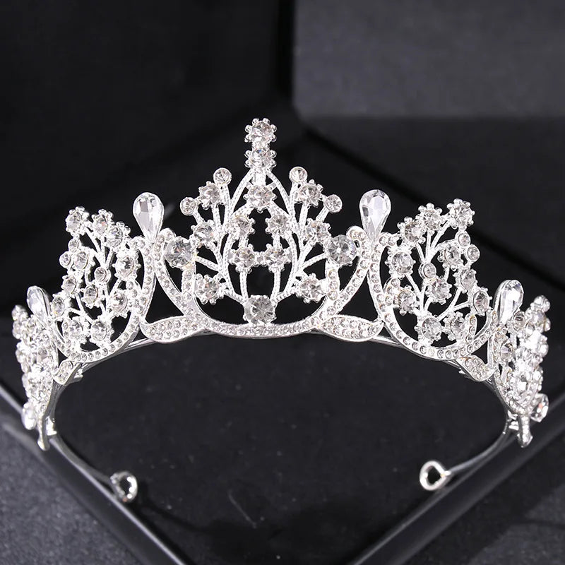 Lianfudai Elegant Luxury Girls Crystal Bridal Tiara Crown Birthday Party New Fashion Bride Queen Headbands Hair Jewelry Accessories