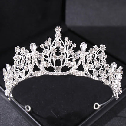 Lianfudai Elegant Luxury Girls Crystal Bridal Tiara Crown Birthday Party New Fashion Bride Queen Headbands Hair Jewelry Accessories