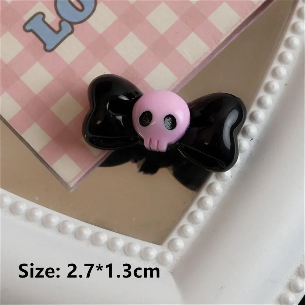 sengpan 5Pcs/Set Fashion Punk Y2K Hairpins Halloween Skull Barrettes for Women Girls Lolita Mini Hair Clips Hair Accessories