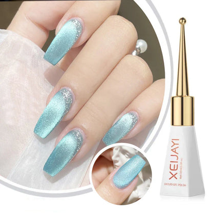 sengpan Magnetic Gel Purple Color Reflective Glitter Cat Eye Gel Polish 자석젤  Semi-permanent Nail Polish UV Venalisa for Manicure