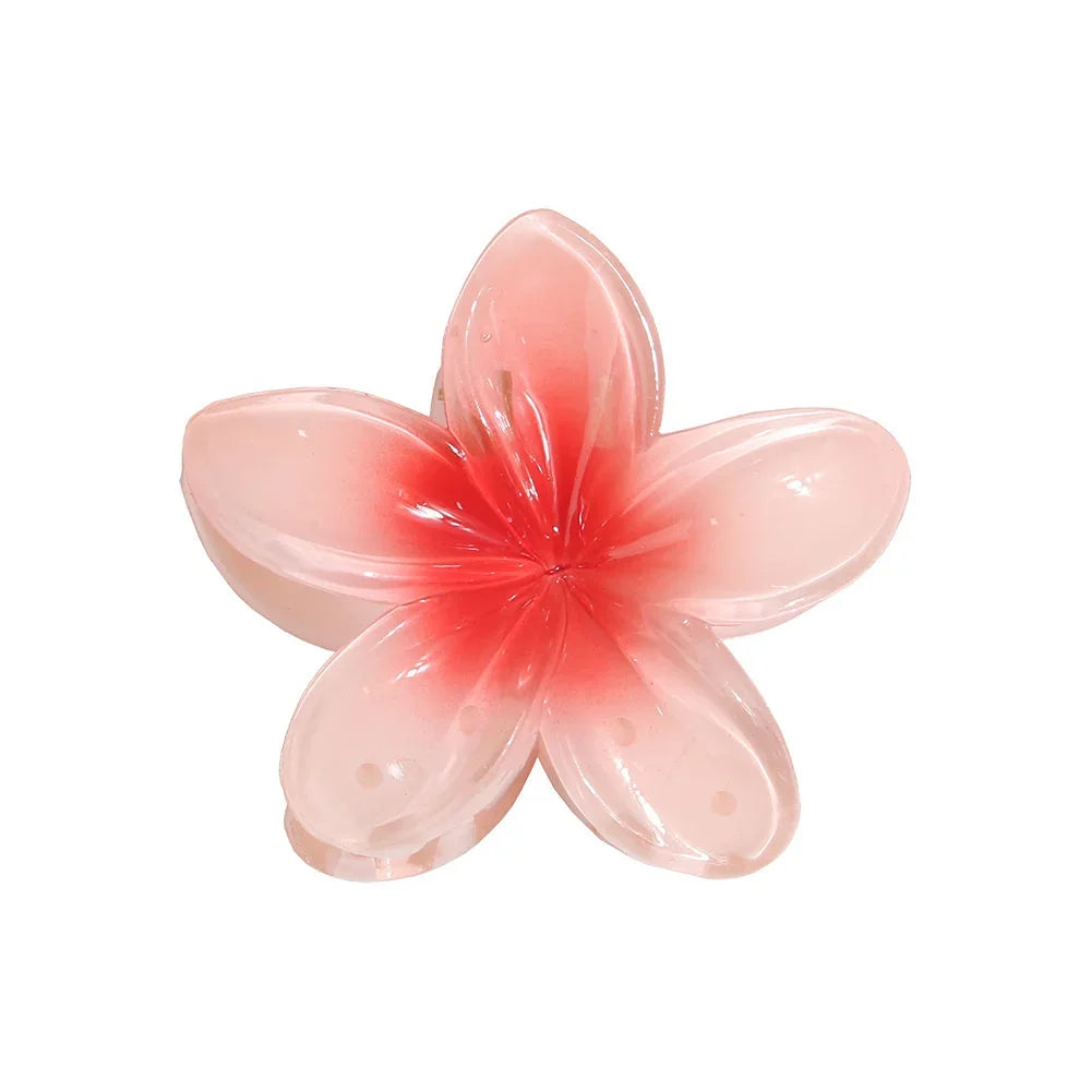 Lianfudai New Gradient Large Flower Acrylic Hair Clip for Women Sweet Hairpins Hair Claws Crab Clamp Barrettes Hawaiian Hair Accessories