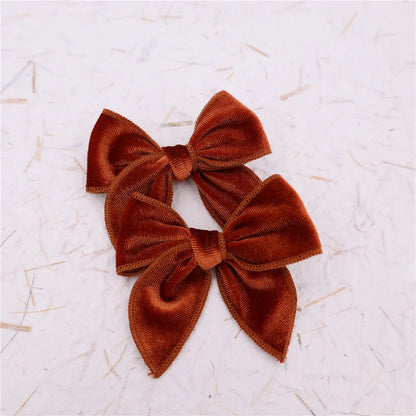 sengpan Small Velvet Fable Bow Hair Clips for Toddler Baby Girl Kids Christmas Velvet Hair Bow Alligator Clips Accessories