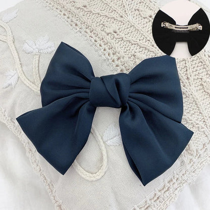 sengpan Oversized Bow Hair Accessories Fashion Satin Ribbon Hairpins Big Bow Hairpins Women Girls Satin Ladies Hairpins Cute