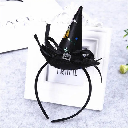 sengpan Witch Hat Hairbands Halloween Headwear Decoration For Children Girl Women Pumpkin Ghost Hair Accessories Cosplay Party Gifts