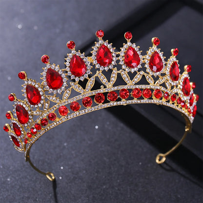 sengpan Baroque Bridal Crown Vintage Princess Queen Headwear Crystal Tiara For Women Wedding Crown Hair Dress Accessories Jewelry