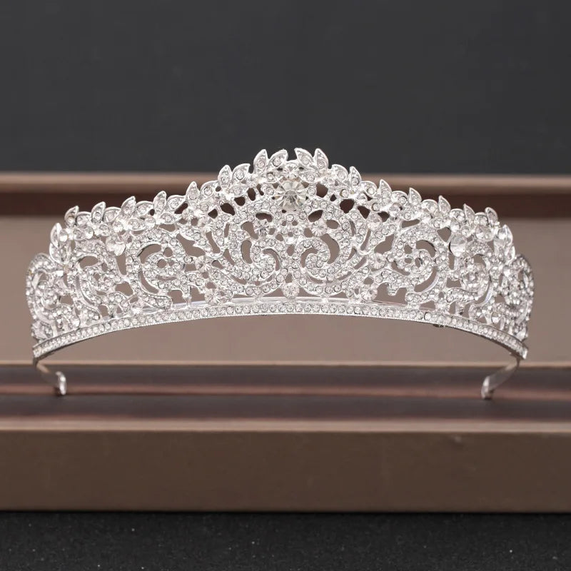 Lianfudai Elegant Luxury Girls Crystal Bridal Tiara Crown Birthday Party New Fashion Bride Queen Headbands Hair Jewelry Accessories