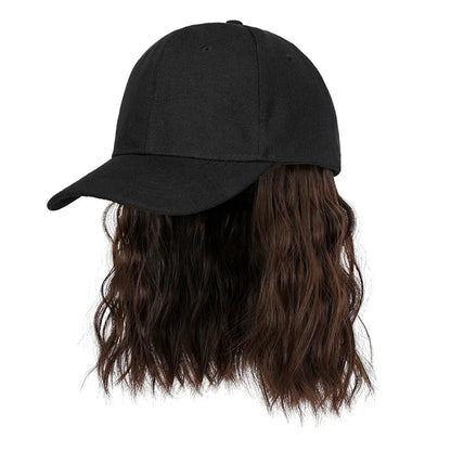 sengpan Wig Caps Women One-piece Fashion Wig Hat Short Curly Hair Wig Hats Kpop Trends Baseball Caps Casual Daily Bonnets Cotton Bonnet