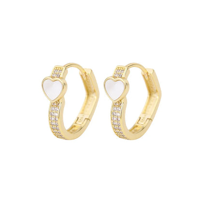 sengpan New 14K Real Gold Plated Hoop Earrings For Women Round Oval Shap CZ Zircon Thin Ear Hoops  High Quality Jewelry Accessories