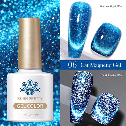 sengpan Super Holos Cat Magnetic Nail Gel Polish for Nails 10ml Soak Off Holographics Laser Gel Polish Auroras Glimmer Nails