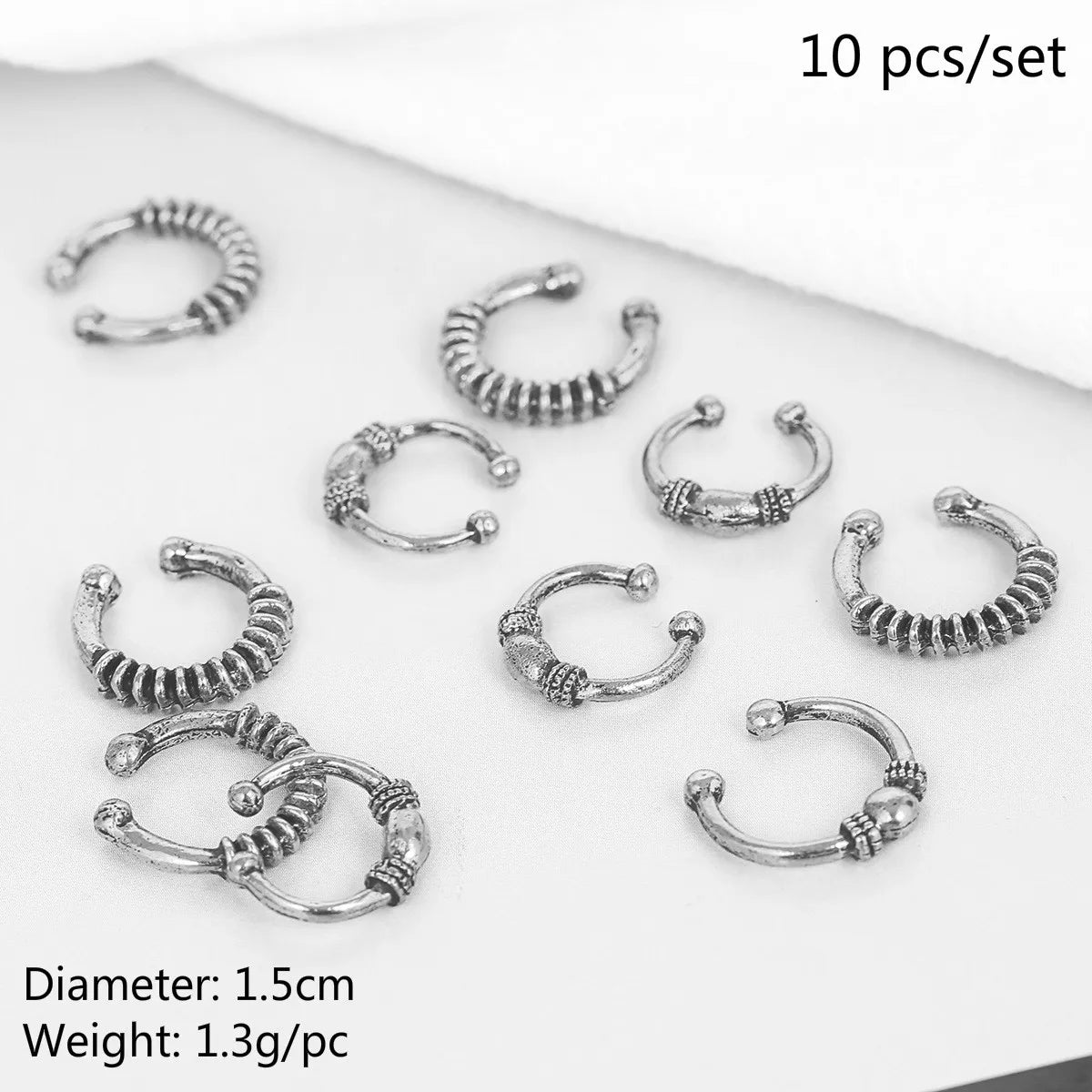 sengpan 5-50Pcs/Pack Silver Different Styles Charms Hair Braid Dread Dreadlock Beads Clips Cuffs Rings Jewelry Dreadlock Accessories