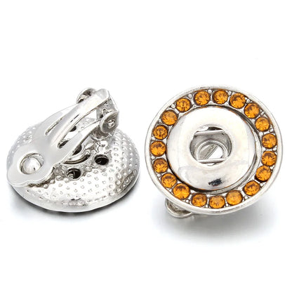 sengpan New 12mm Snap Jewelry Earring Metal 12mm Snap Button Earrings Eardrop Mini Snap Earring Charm Buttons