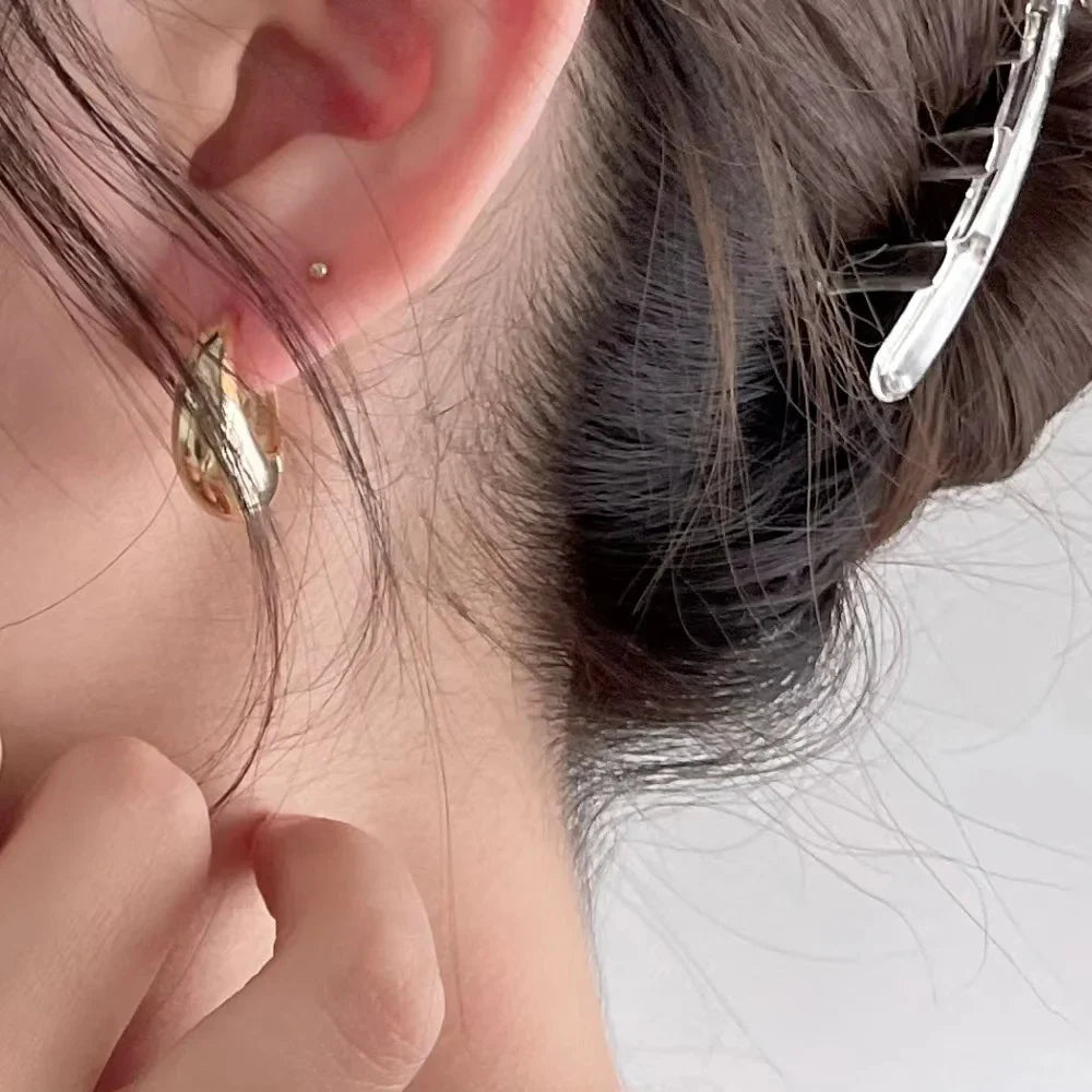 sengpan  Silver Round Gold Earrings For Women Girl Sexy Fashion Trendy Jewelry Gift Party Wedding pendientes mujer