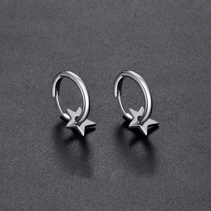 sengpan Punk Small Cross Stud Earrings for Teens Ear Piercing Star Earrings Women Men Pierced Unusual Party Earrings Jewelry