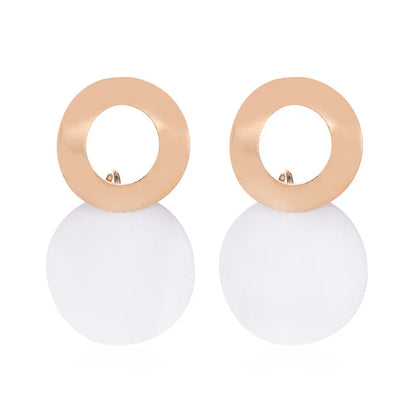 sengpan Korean Fashion Geometric Earrings Simple Round Pendant Earrings Irregular Personality Eardrop For Women Ear Ornaments