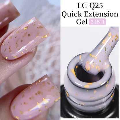 sengpan 7ML Gold Foil Quick Extension Gel Nail Polish Nude Purple Nail Flakes Vernis Semi Permanent UV Gel Nail Art Hard Gel