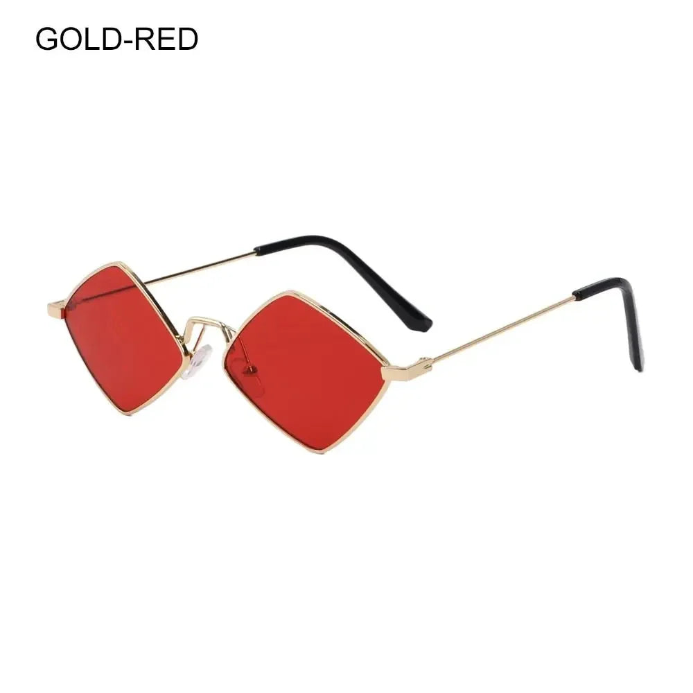 sengpan Summer Women Sunglasses Irregular Vintage Small Frame Rhombus Ladies Sunglasses Shades Retro Alloy Eyewear Black