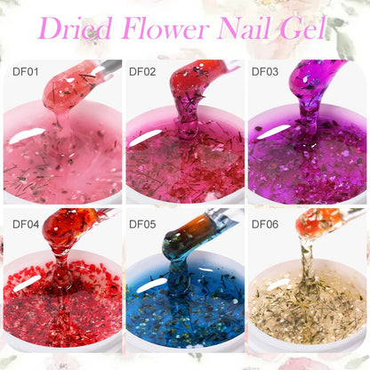 sengpan 8ml Dried Flower Gel Nail Polish Natural Flower Floral DIY Nail Art Semi Permanent UV Gel Soak Off Painting Varnishes