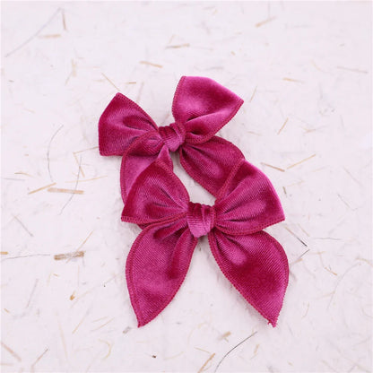 sengpan Small Velvet Fable Bow Hair Clips for Toddler Baby Girl Kids Christmas Velvet Hair Bow Alligator Clips Accessories