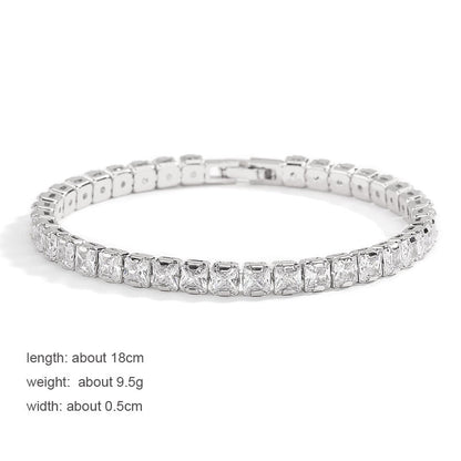 sengpan Tennis Bracelets for Women Shining Gold Color Single Layer CZ Charm Bracelet Statement Wedding Party Jewelry Wholesale