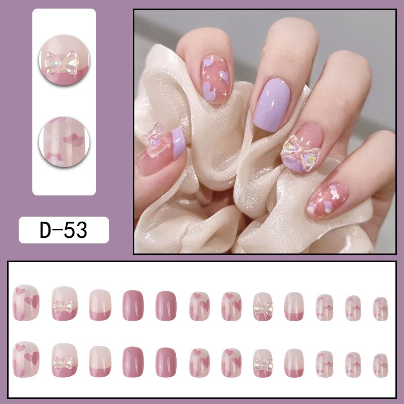 sengpan 24Pcs/Set Press On Fake Nails Green Wearing Reusable False Nails Art Girls Ballerina Coffin Nail With Glue Full Cover Artificial