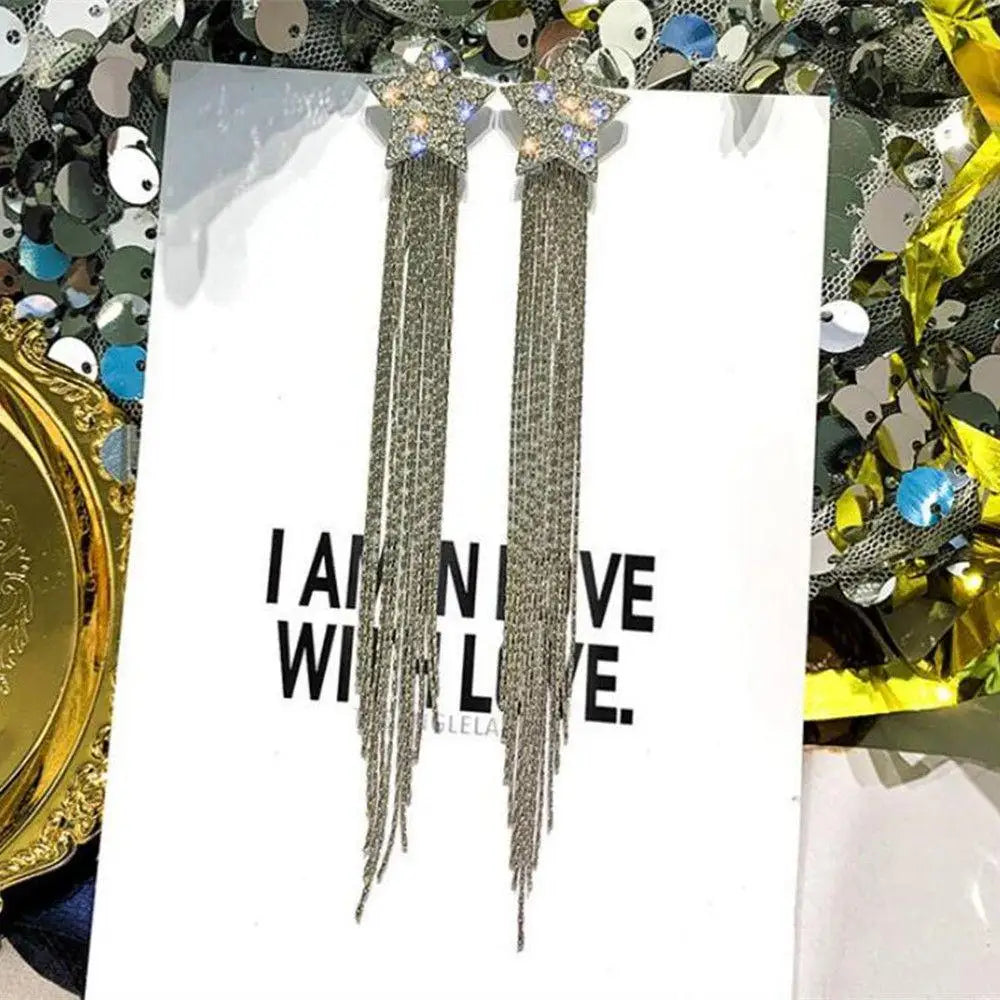 Lianfudai New Fashion Trend Unique Design Elegant Delicate Snake Shape Zircon Tassel Stud Earrings Women Jewelry Party Gifts Wholesale