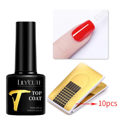 sengpan 7ML Quick Extension Gel Nail Polish Gold Foils Glitter Polish Vernis Semi Permanent UV Gel Nail Art Soak Off Hard Gel