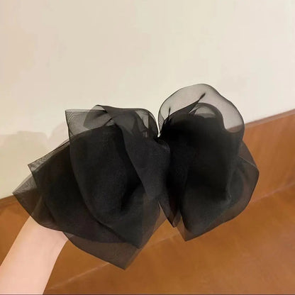 sengpan Big Hair Bows Chiffon Solid Color Large Bowknot Hairpins Spring Clamp Clip for Women Fashion Korea Headwear Accessories New