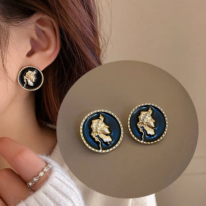 sengpan Fashion Jewelry White Imitation Pearl Earrings big Round 2.5CM Pearl Studs Earrings Statement Earrings for female