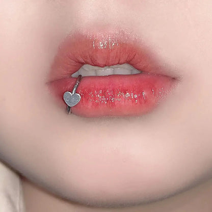 sengpan Stainless Steel Lip Ring Hinged Star Bites Piercing Nose rings Earrings Spicy Girl Heart Vertical Labret Piercing Body Jewelry